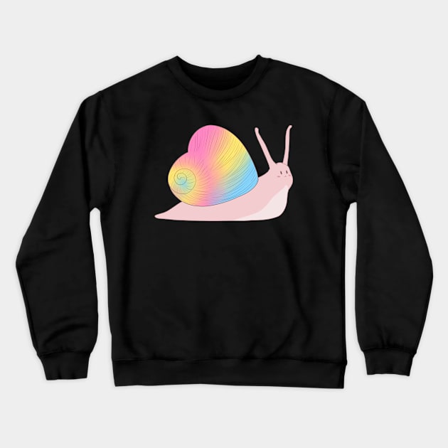 Pan Pride Love Heart Snail Crewneck Sweatshirt by celestialuka